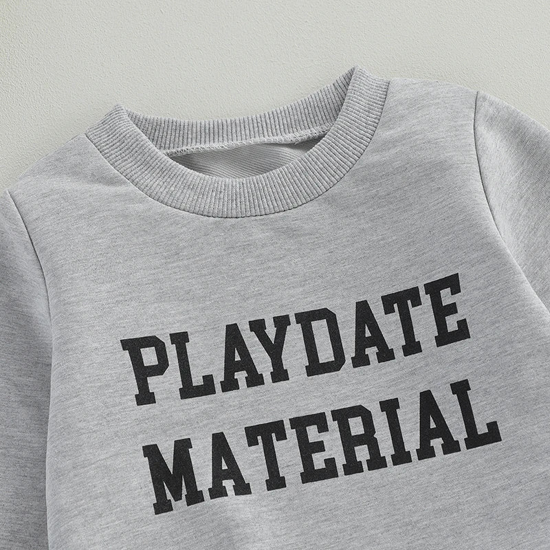 0-3Y 'Playdate Material' Casual Sweatshirt